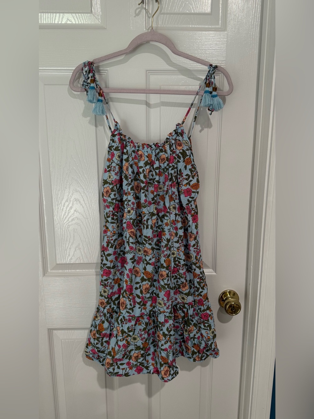 Maaji Light Blue Floral Tie-Shoulder Swim Coverup